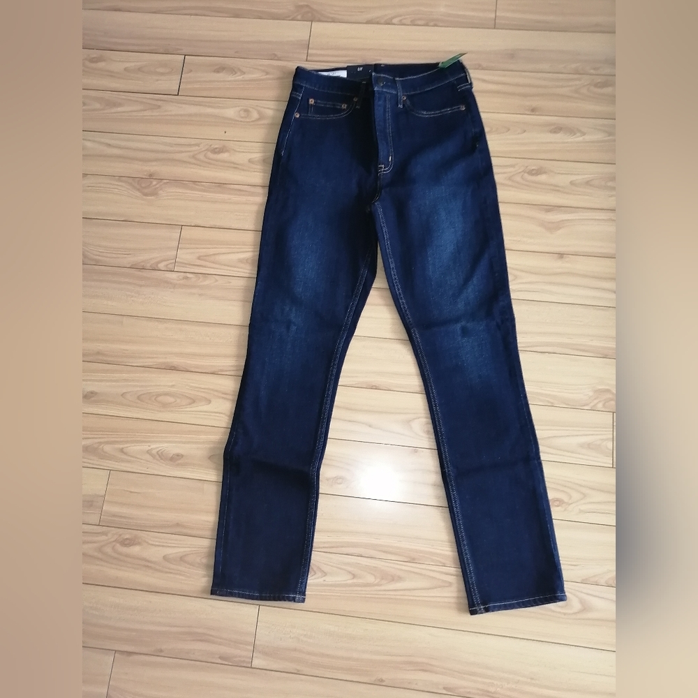 Gap Vintage Slim High Rise Jean's Size 8 Tall Dark Blue Wash